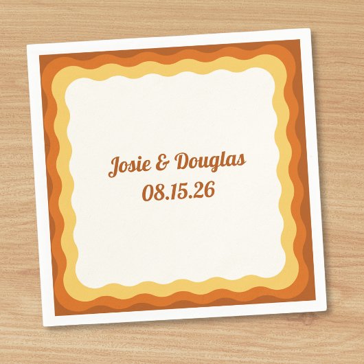 golvende grens retro jaren '70  esthetische bruilo servet