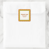 golvende grens retro jaren '70 kleurrijke dank u b vierkante sticker (Tas)