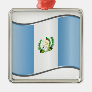 Golvende Guatemalteekse vlag Metalen Ornament