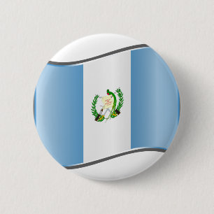 Golvende Guatemalteekse vlag Ronde Button 5,7 Cm