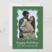 golvende hand getrokken funky grillige rand foto feestdagenkaart (Voorkant)