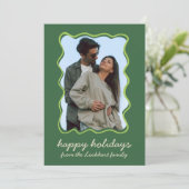 golvende hand getrokken funky grillige rand foto feestdagenkaart (Staand voorkant)