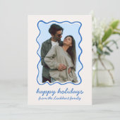 golvende hand getrokken funky grillige rand foto feestdagenkaart (Staand voorkant)