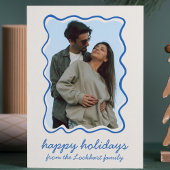 golvende hand getrokken funky grillige rand foto feestdagenkaart