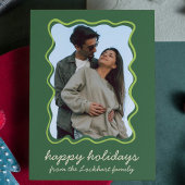 golvende hand getrokken funky grillige rand foto feestdagenkaart