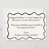 golvende hand getrokken grillige doedel rand foto feestdagenkaart (Achterkant)