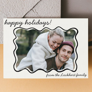 golvende hand getrokken grillige doedel rand foto feestdagenkaart