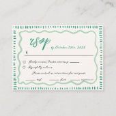 Golvende hand getrokken krabbel Squiggle RSVP brui Informatiekaartje (Voorkant)