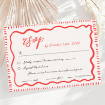 Golvende hand getrokken krabbel Squiggle RSVP brui