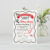 Golvende hand getrokken Medisch Voorschrift Afstud Kaart (Staand voorkant)