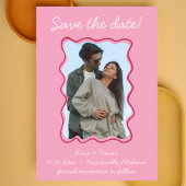 Golvende hand getrokken rand Sla de datum foto op Kaart