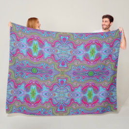 Golvende Hemelblauw Meerkleurig Trippy Patroon Fleece Deken