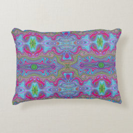 Golvende Hemelblauwe Meerkleurige Trippy Patroon Accent Kussen