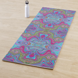 Golvende Hemelblauwe Meerkleurige Trippy Patroon Yogamat
