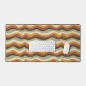 Golvende horizontale strepen - Groovy 70s-stroom Bureaumat (Keyboard & Muis)