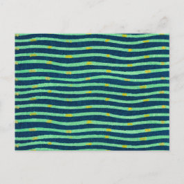 Golvende Japanse houtsnede Textiel Briefkaart