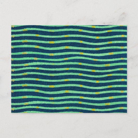 Golvende Japanse houtsnede Textiel Briefkaart (Voorkant)