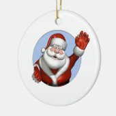 Golvende Kerstman Keramisch Ornament (Links)