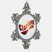 golvende klarinet tin sneeuwvlok ornament (Links)