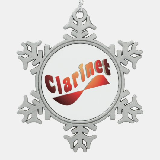 golvende klarinet tin sneeuwvlok ornament (Voorkant)