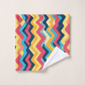 Golvende kleuren zigzag bad handdoek (Wasdoekje)