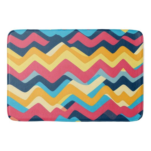 Golvende kleuren zigzag badmat (Voorkant)