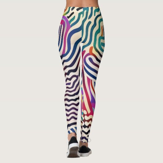 Golvende kleurlijnen leggings (Achterkant)