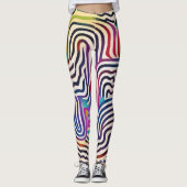Golvende kleurlijnen leggings (Voorkant)