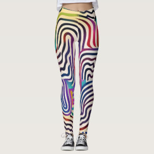Golvende kleurlijnen leggings