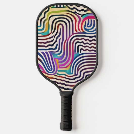 Golvende kleurlijnen pickleball paddle (Achterkant)