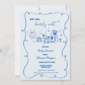 golvende krabbel hand getrokken barly wait Baby sh Kaart (Voorkant)