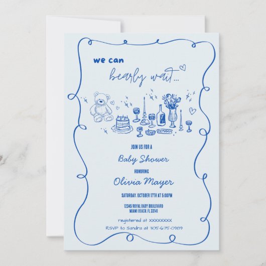 golvende krabbel hand getrokken barly wait Baby sh Kaart (Voorkant)