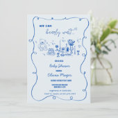 golvende krabbel hand getrokken barly wait Baby sh Kaart (Staand voorkant)