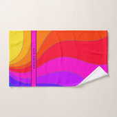 Golvende krommen Retro Vet en Kleurrijk met naam Handdoek (Handdoek)