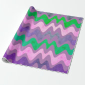 Golvende Lavendel Groen Kleurrijk Cadeaupapier (Uitgerold)