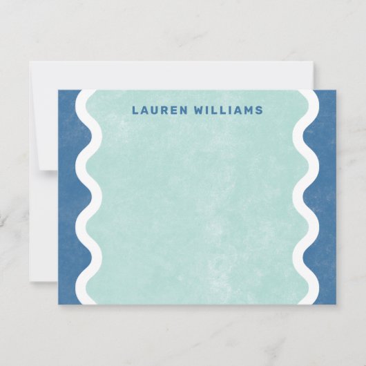 Golvende lijnen briefkaart - Blauw (Voorkant)