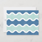 Golvende lijnen briefkaart - Blauw (Achterkant)