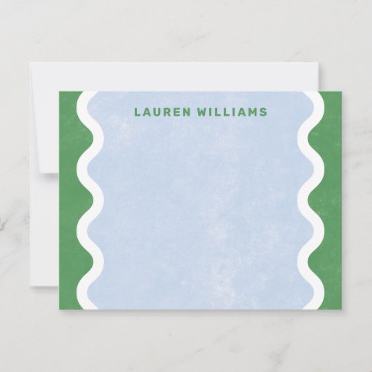 Golvende lijnen briefkaart - Groen (Voorkant)