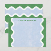 Golvende lijnen briefkaart - Groen (Voorkant / Achterkant)