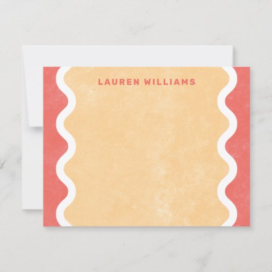 Golvende lijnen briefkaart - Rood (Voorkant)