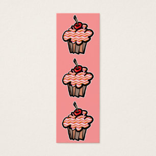 Golvende lijnen cupcake bladwijzer mini visitekaartjes