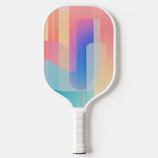 Golvende lijnen en vormen in pastels pickleball paddle (Voorkant)