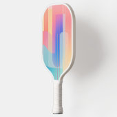 Golvende lijnen en vormen in pastels pickleball paddle (Links)