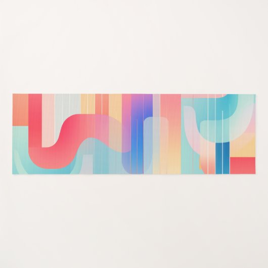 Golvende lijnen en vormen in pastels yogamat (Voorkant (horizontaal))