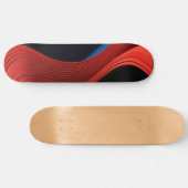 Golvende lineaire vormen in rood en blauw persoonlijk skateboard (Horizontaal)