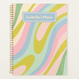 Golvende Lussen Retro Abstract Patroon Pastel Planner