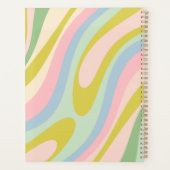 Golvende Lussen Retro Abstract Patroon Pastel Planner (Achterkant)
