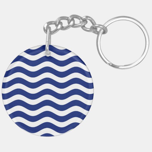 Golvende marine strepen decor sleutelhanger (Achterkant Rechts)
