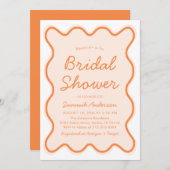 Golvende Modern Curvy Retro Peach Fuzz Vrijgezelle Kaart (Voorkant / Achterkant)