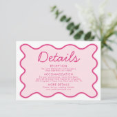 Golvende Moderne Curvy Bold Retro Roze Bruiloft De Kaart (Staand voorkant)